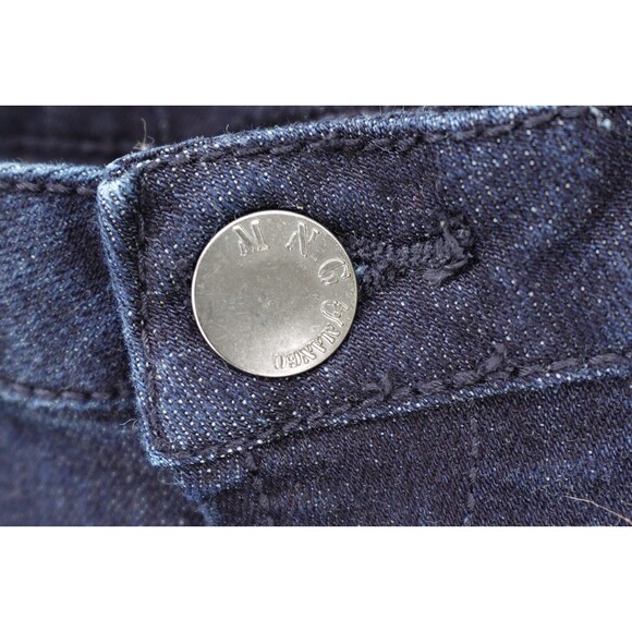 MNG By Mango Women's Side Pocket Wide Leg Blue Tailored Stretch Denim Jeans SZ 6 - Picture 5 of 16